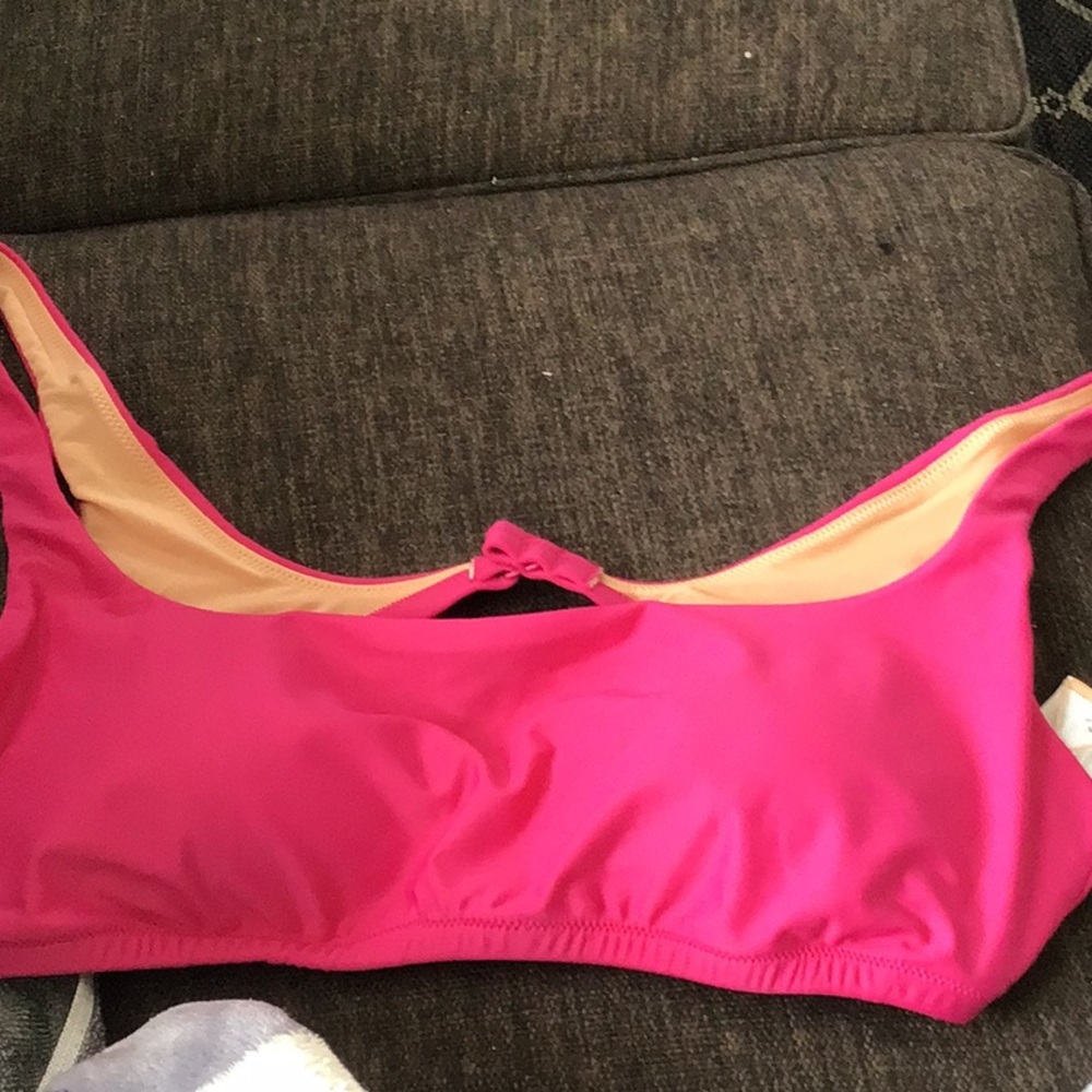J Crew Pink and Cream bikini top Intimates